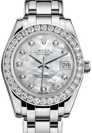 81299 White mother-of-pearl set with diamonds Rolex Pearlmaster