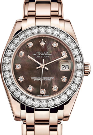 81285 Black mother-of-pearl set with diamonds Rolex Pearlmaster