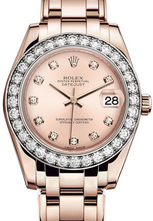 81285 Pink set with diamonds Rolex Pearlmaster