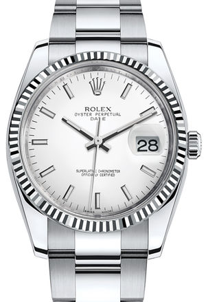 115234 White index Rolex Oyster Perpetual