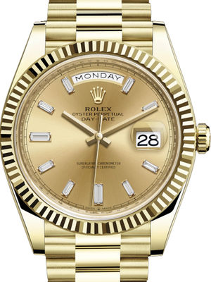 228238 Champagne-colour set with diamonds Rolex Day-Date 40
