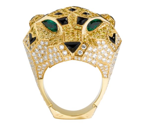 Кольцо золотое леопард