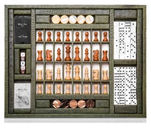 Multi-game box Alligator leather TIME MOVER , Сейфы, шахматы  Hector Saxe Paris