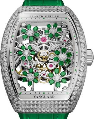 V 32 S6 SQT CURVEX CUT FLOWER EM D Franck Muller Vanguard Lady Automatic