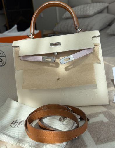 Craie/Mauve Pale/Gold Palladium Hardware Hermès Bags