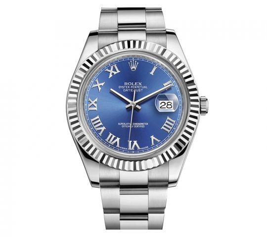 Rolex 116334 blue dial Roman numerals 
